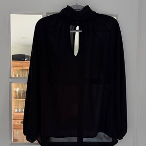 Veronica M Black Keyhole Blouse